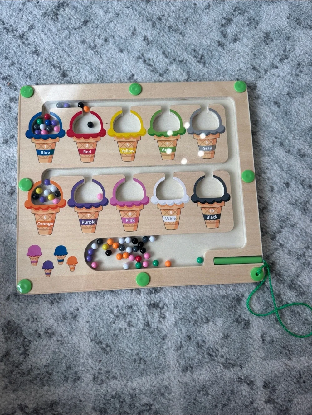 Magnetic Ice Cream Color/Number Matching Maze Puzzle - Multicolor